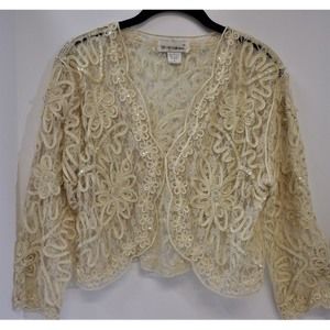 Lace Sequin & Ribbon Embellished Shrug